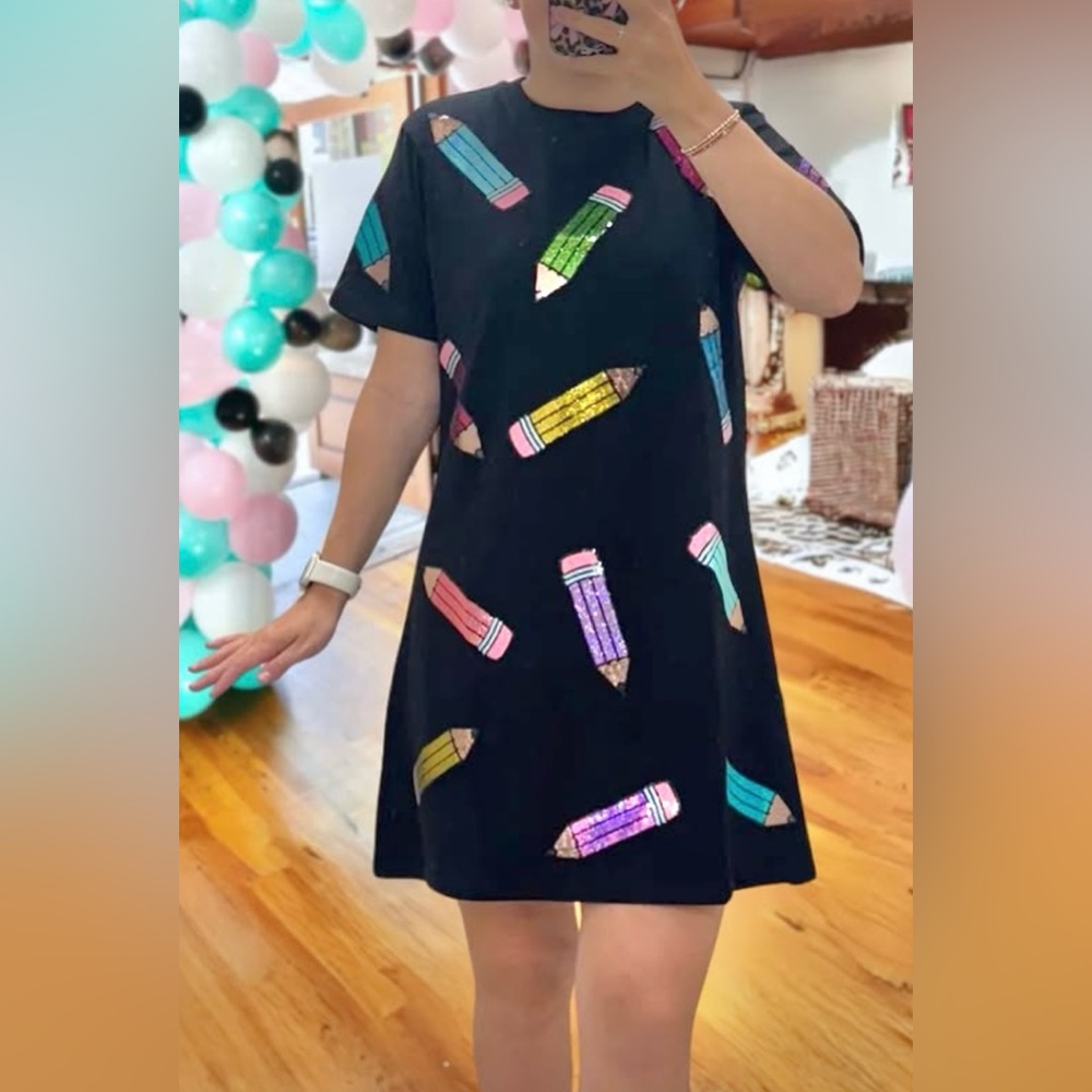 Sequin Pencils Shirt Dress - Picture 3 of 9